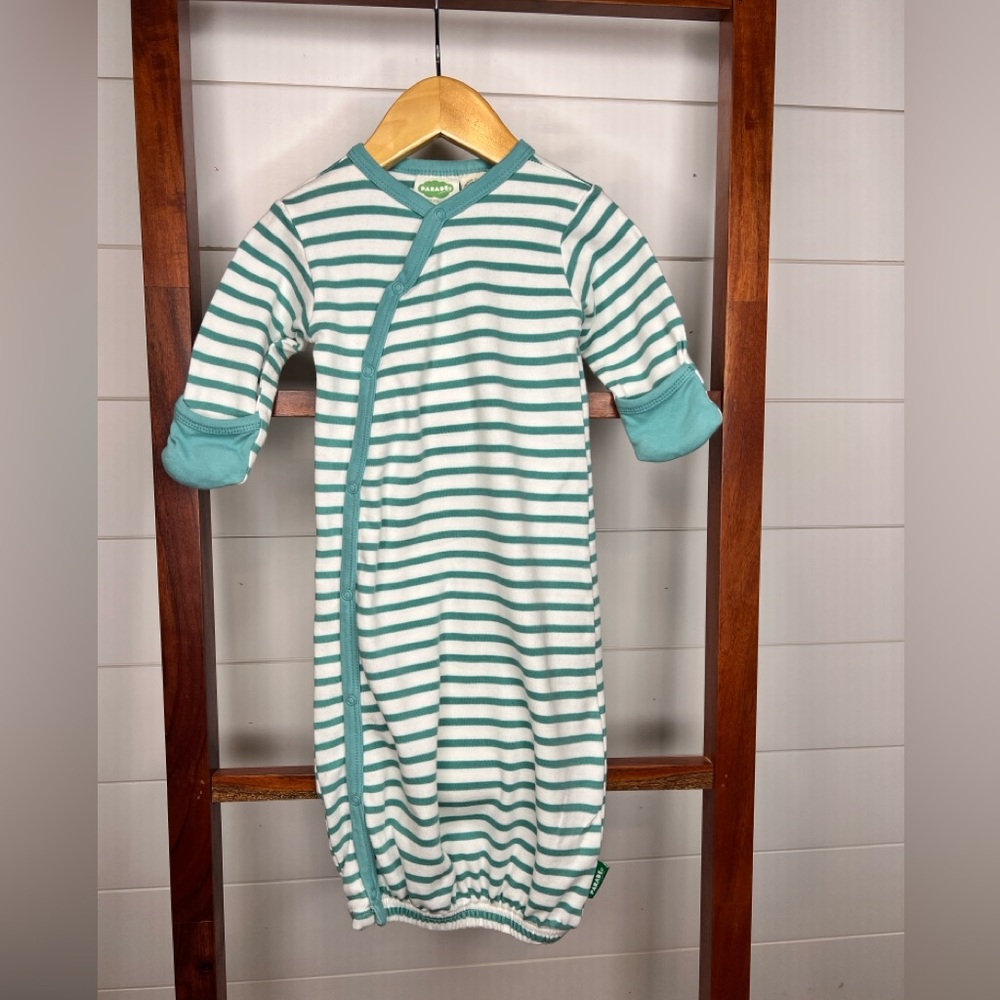 Colored Organics, 3-6mos, Teal and White Striped Sleep Sack